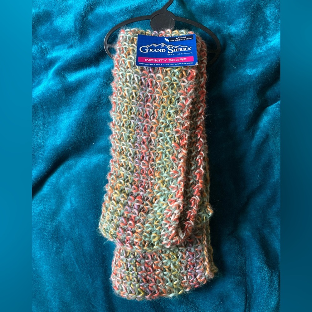 NWT Open Weave Multi Colored Infinity Scarf by Grand Sierra